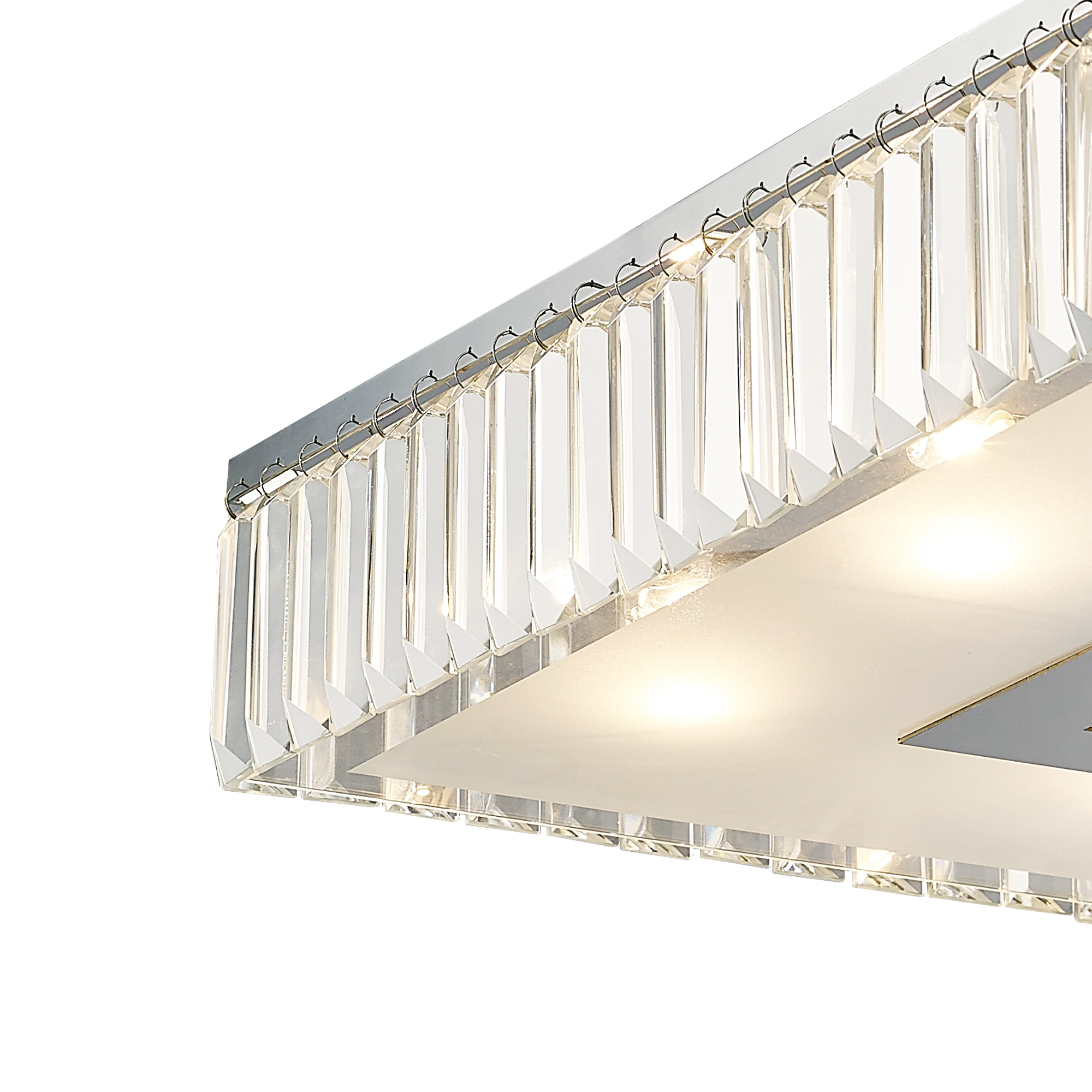 Ophelia Crystal Ceiling Lights Diyas Ringed & Square Crystal Fittings